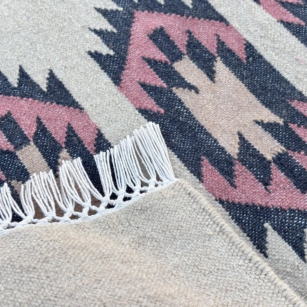 Handmade Wool Multicolor Vintage Dhurrie For Living Room